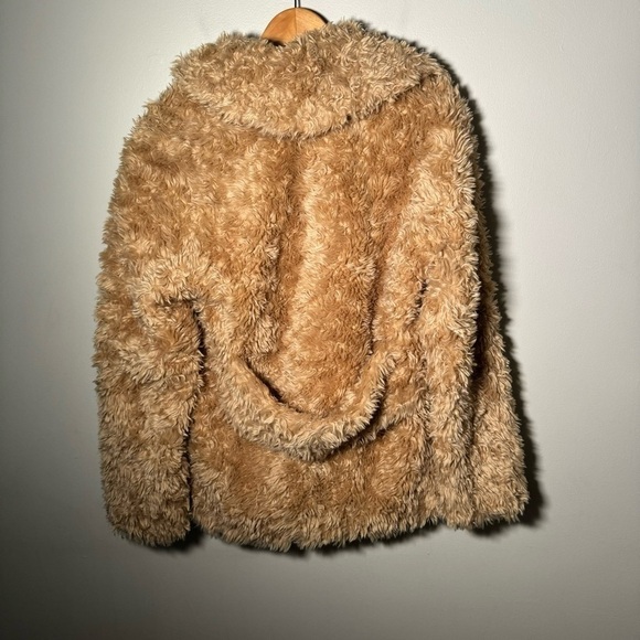NWT Topshop camel textured teddy  coat 6 - Picture 11 of 11